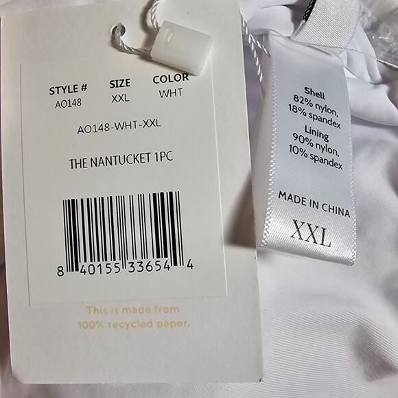 Andie Swim Womans size XXL Nantucket One Piece Swimsuit White One Shoulder NEW - Picture 7 of 8